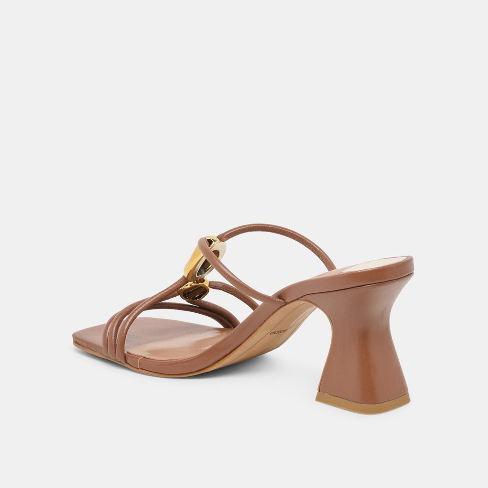 Alayna Cognac Leather Heels / Dolce Vita