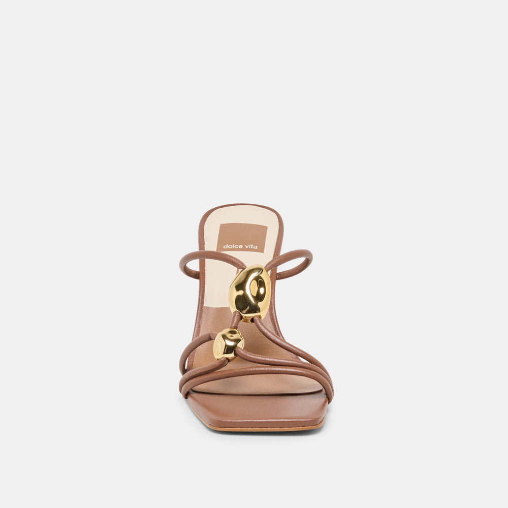 Alayna Cognac Leather Heels / Dolce Vita