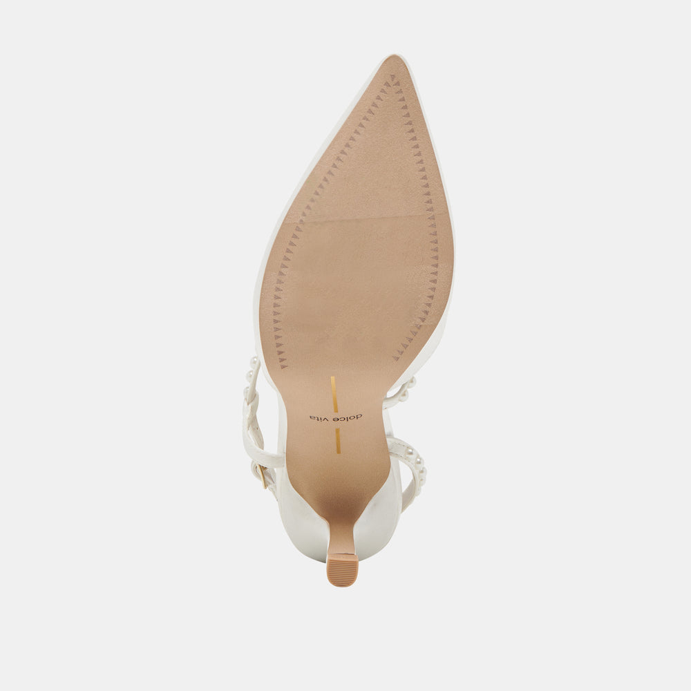KAMRA PEARL HEELS TRUE WHITE SATIN
 – Dolce Vita / Dolce Vita