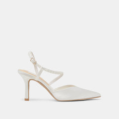 KAMRA PEARL HEELS TRUE WHITE SATIN
 – Dolce Vita / Dolce Vita