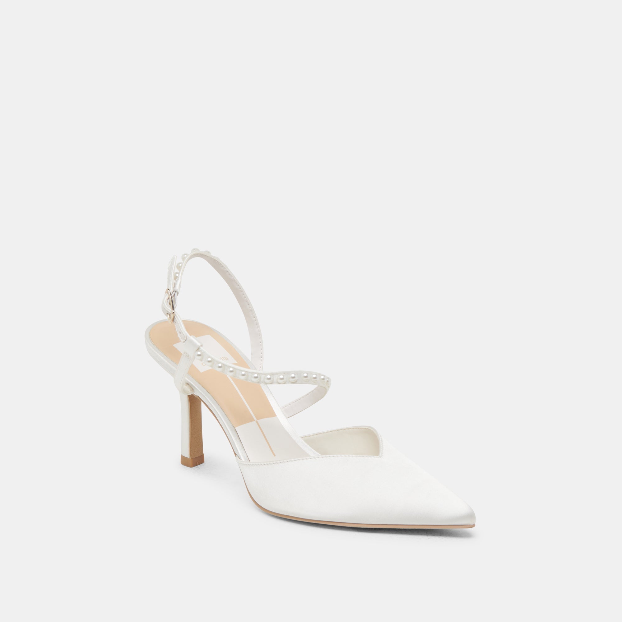 KAMRA PEARL HEELS TRUE WHITE SATIN
 – Dolce Vita / Dolce Vita