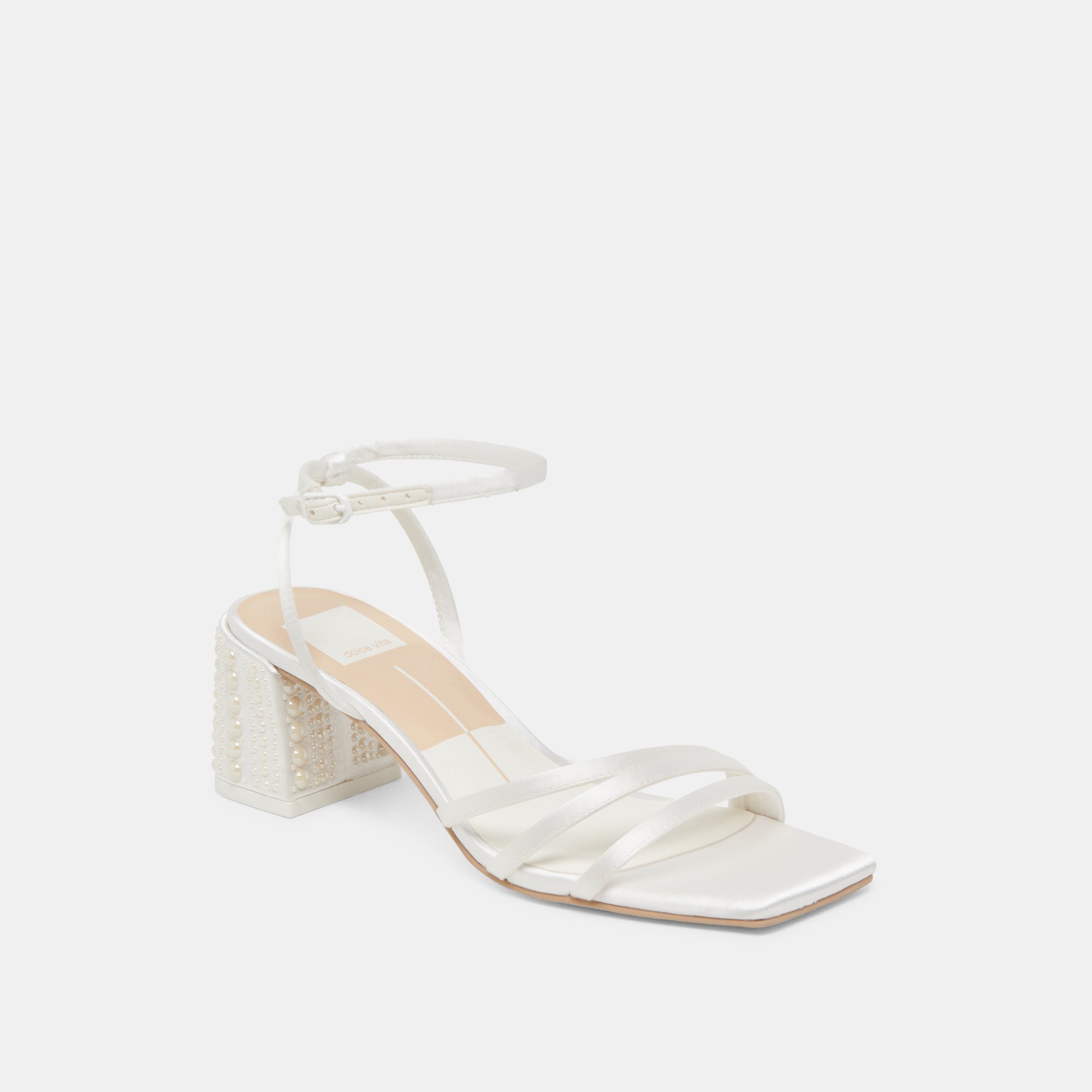 YSABEL PEARL HEELS TRUE WHITE SATIN
 – Dolce Vita / Dolce Vita
