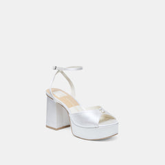 Bryla White Satin Heels / Dolce Vita
