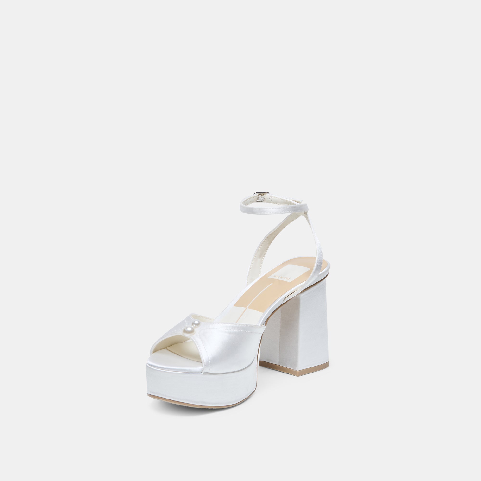 Bryla White Satin Heels / Dolce Vita