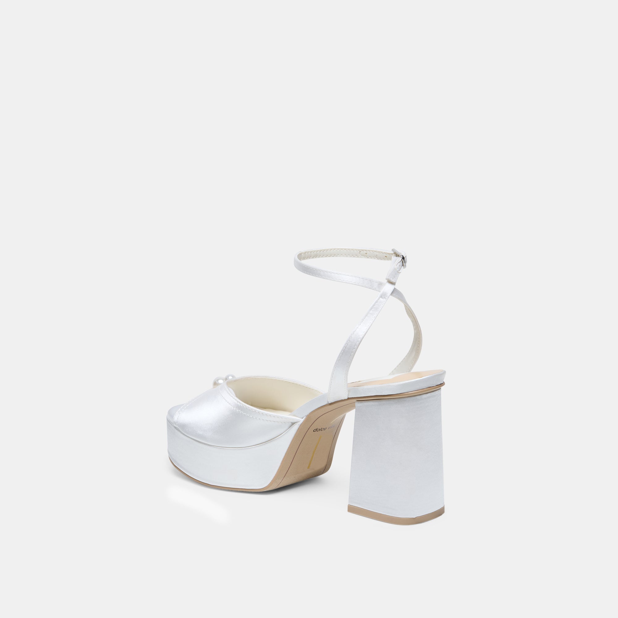 Bryla White Satin Heels / Dolce Vita