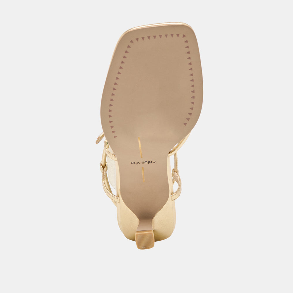 Mylee Gold Distressed Leather Heels / Dolce Vita
