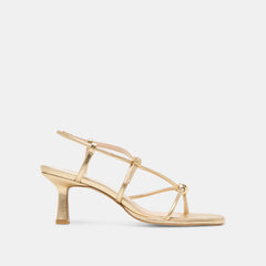 Mylee Gold Distressed Leather Heels / Dolce Vita