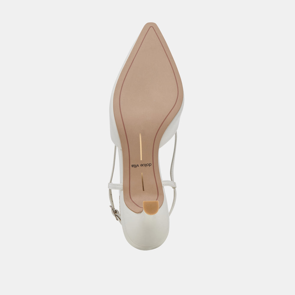 Odela White Leather Heels / Dolce Vita