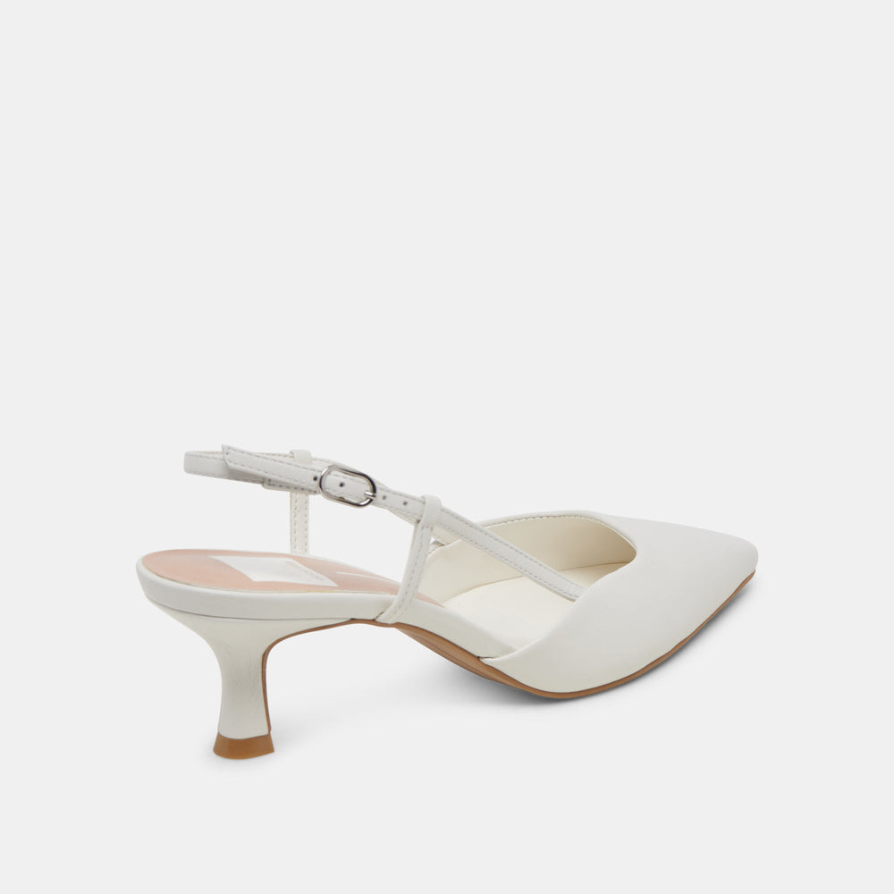 Odela White Leather Heels / Dolce Vita