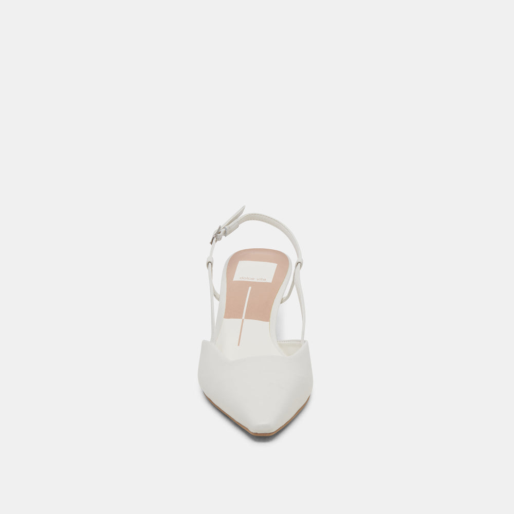 Odela White Leather Heels / Dolce Vita