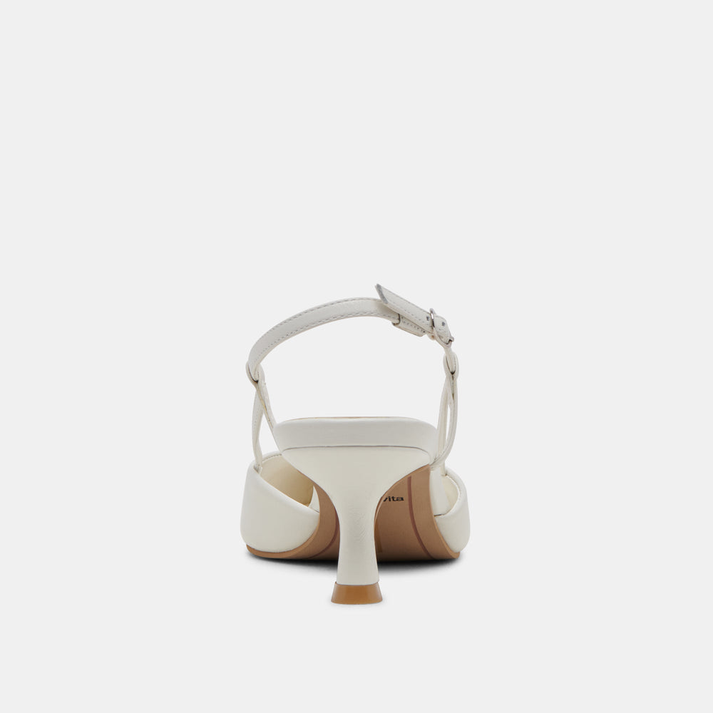 Odela White Leather Heels / Dolce Vita
