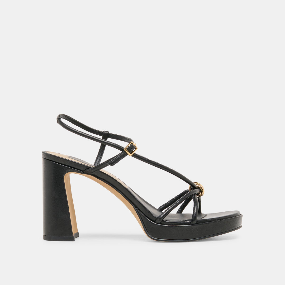 Odete Black Leather Heels / Dolce Vita