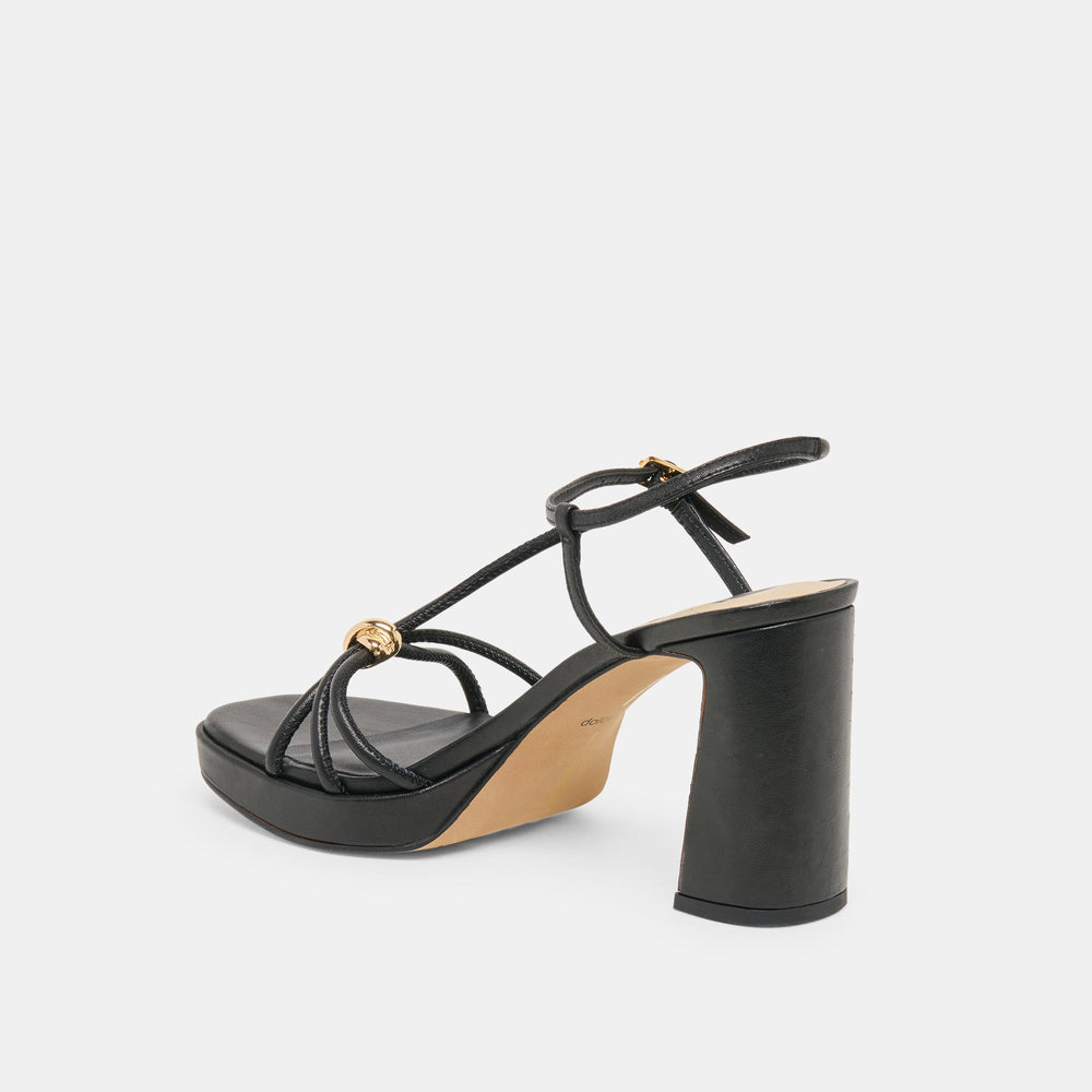 Odete Black Leather Heels / Dolce Vita