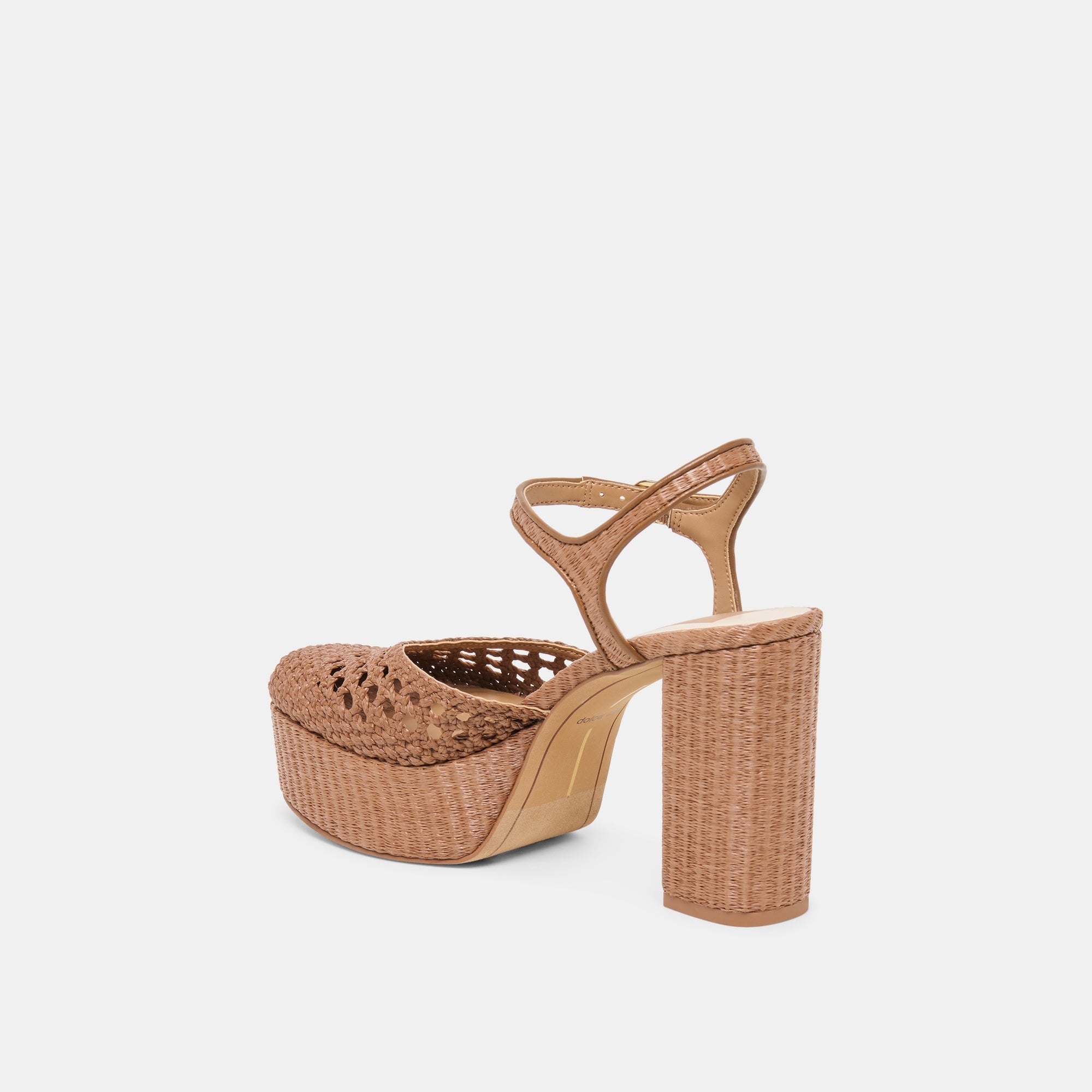 Gero Mid Brown Woven Raffia Heels / Dolce Vita