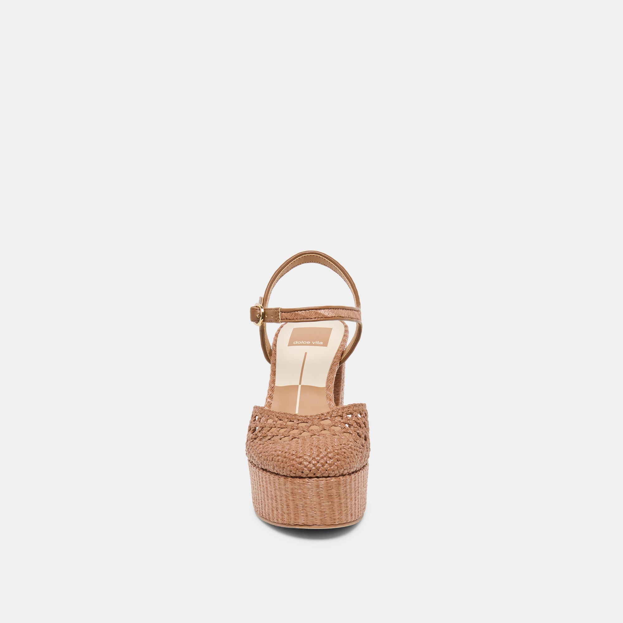 Gero Mid Brown Woven Raffia Heels / Dolce Vita