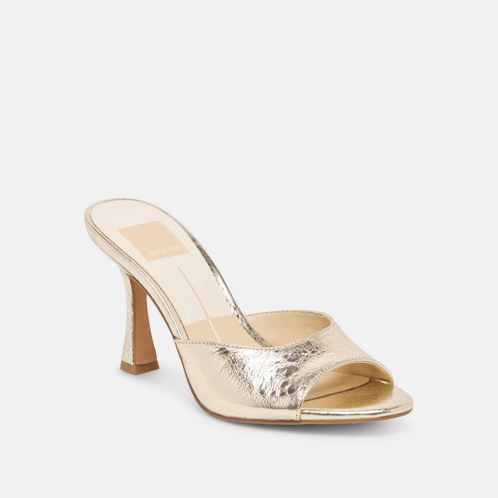 Rosha Platinum Distressed Leather Heels / Dolce Vita