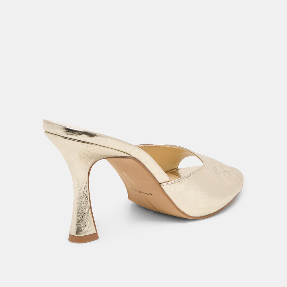 Rosha Platinum Distressed Leather Heels / Dolce Vita