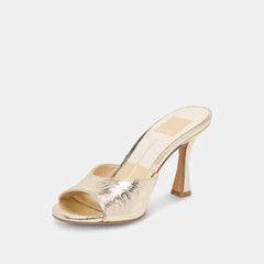 Rosha Platinum Distressed Leather Heels / Dolce Vita