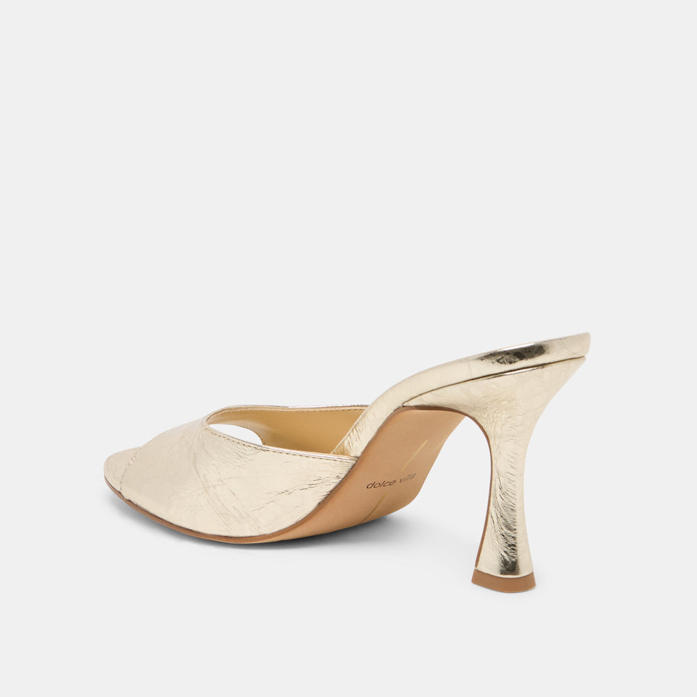 Rosha Platinum Distressed Leather Heels / Dolce Vita