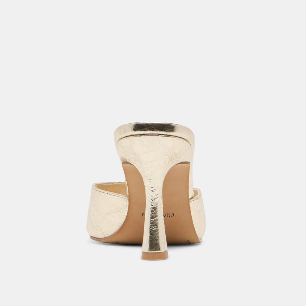 Rosha Platinum Distressed Leather Heels / Dolce Vita