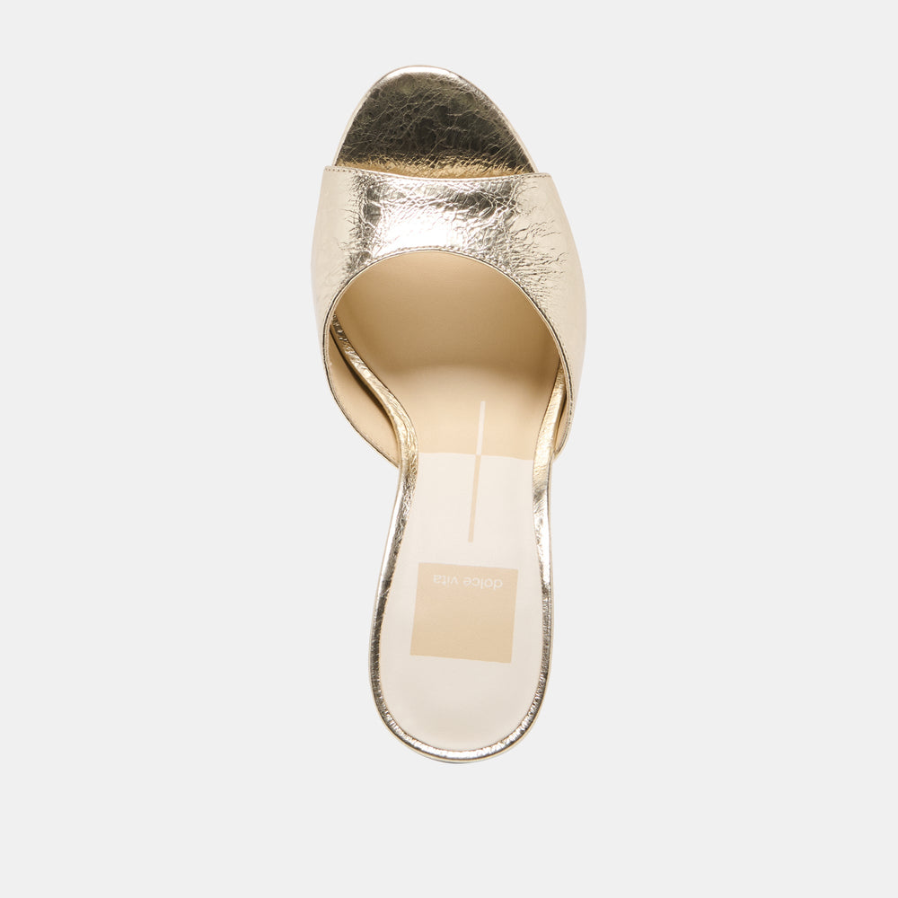 Rosha Platinum Distressed Leather Heels / Dolce Vita