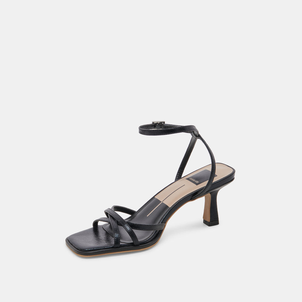 Manji Wide Midnight Patent Leather Heels / Dolce Vita