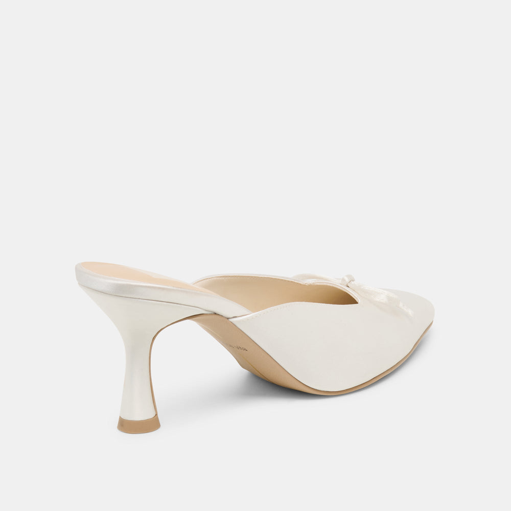 Cleo High Off White Satin Heels / Dolce Vita