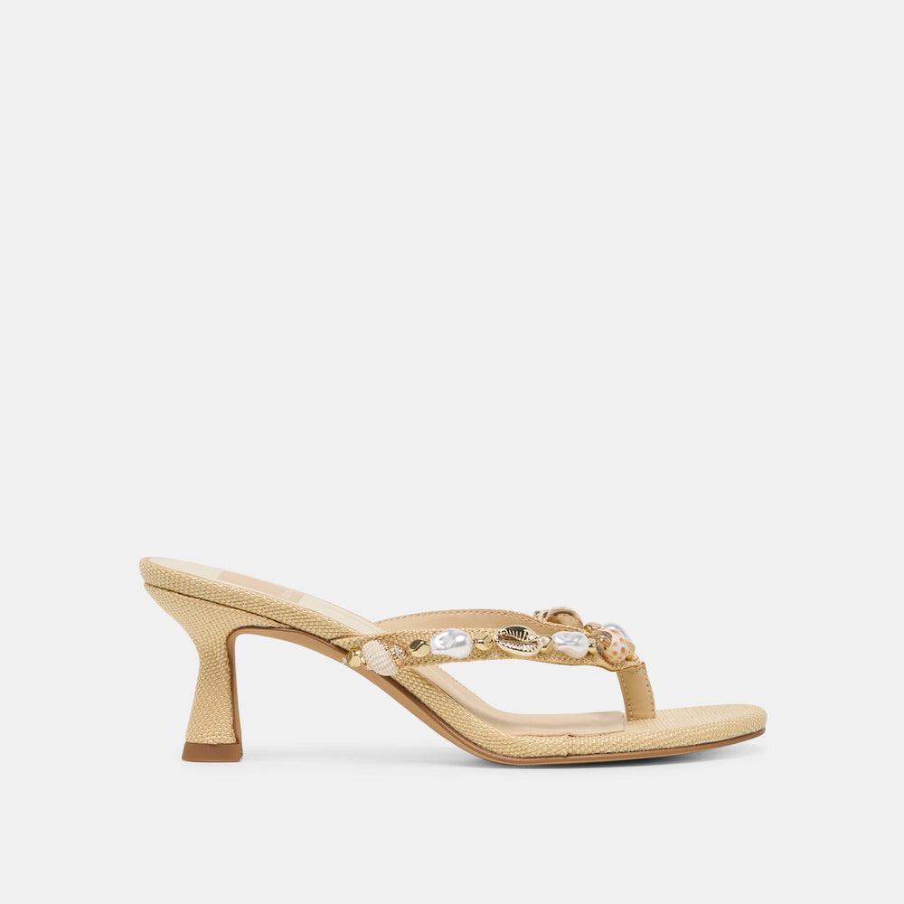 Daksie Lt Natural Raffia Heels / Dolce Vita