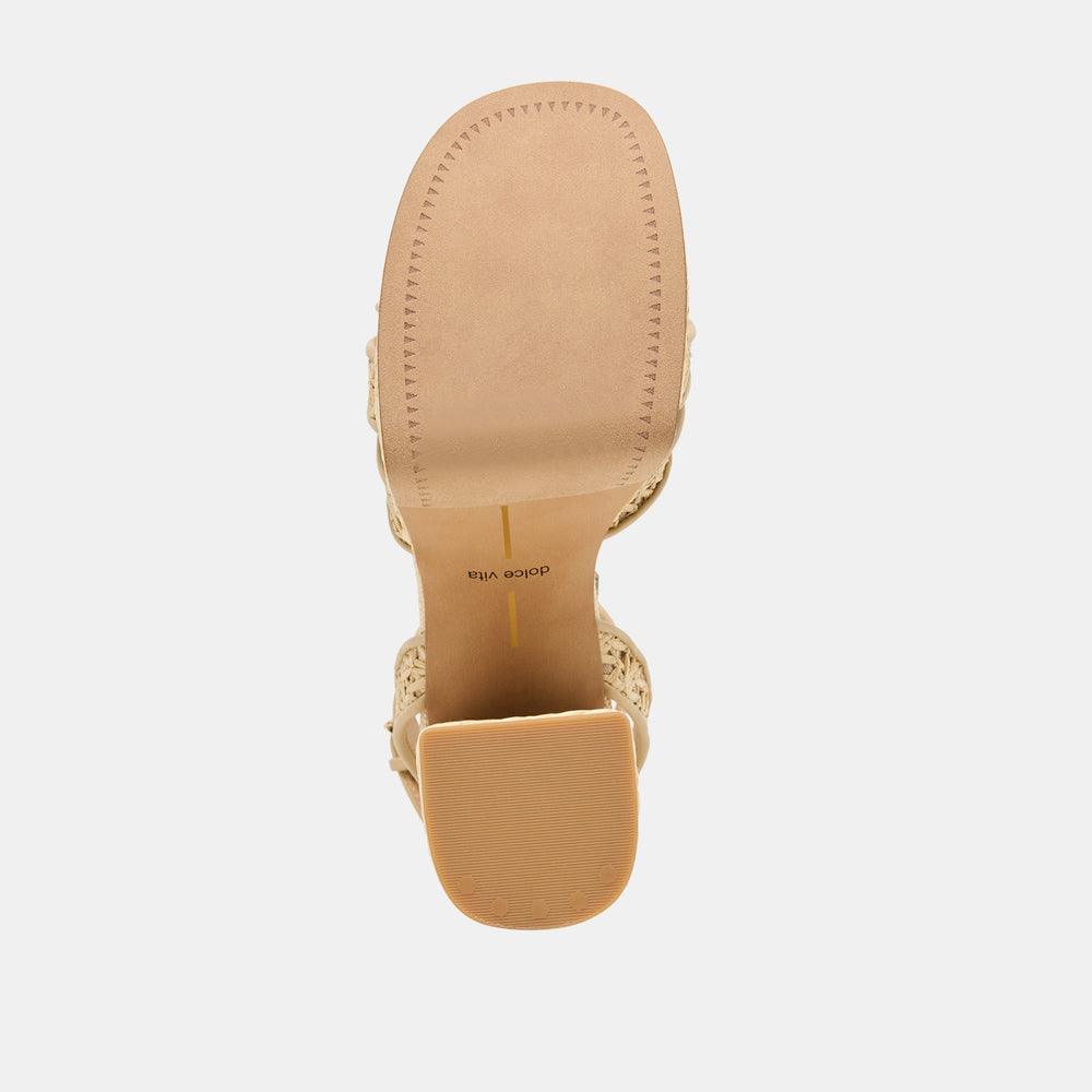 Danila Lt Natural Cross Hatch Raffia Heels / Dolce Vita