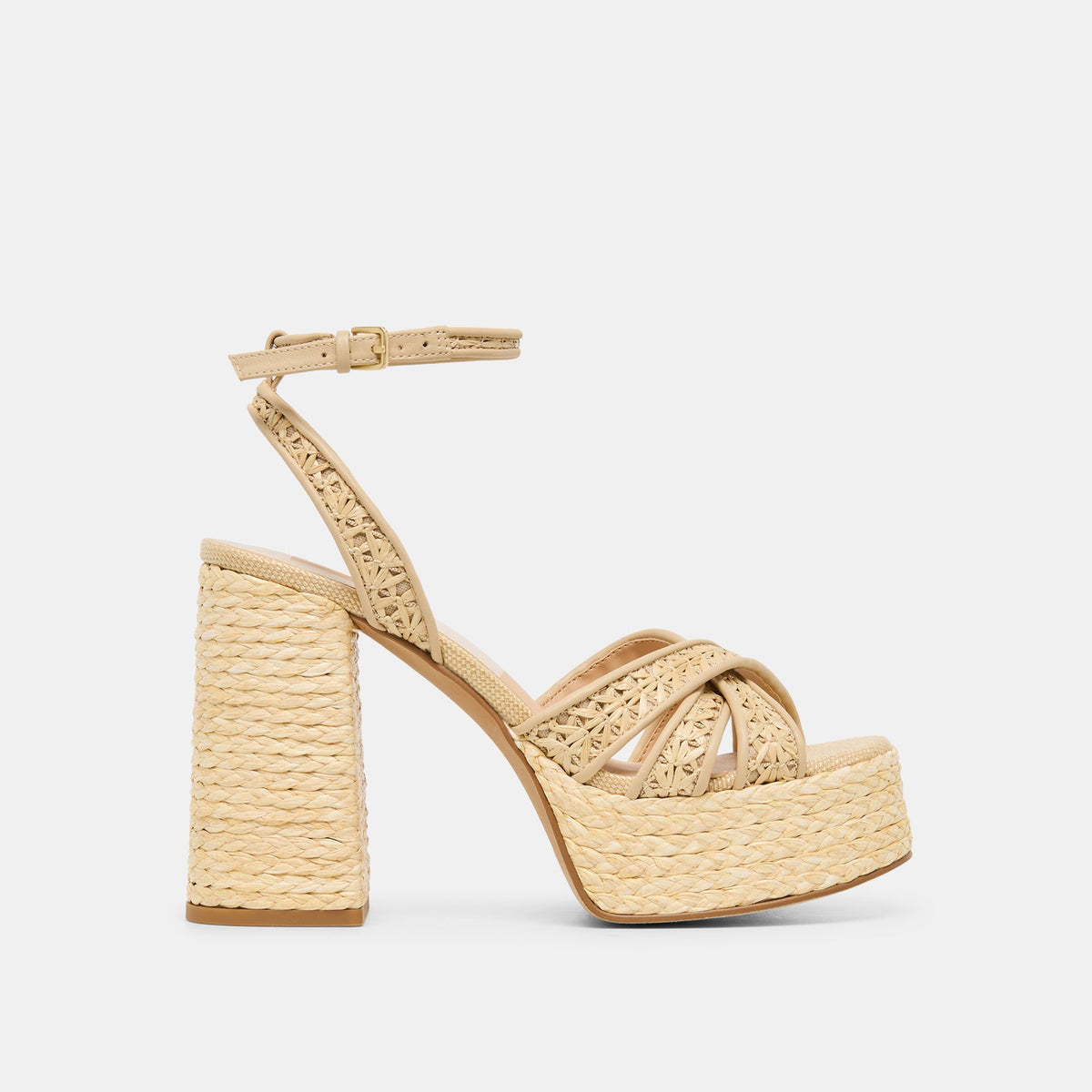 Danila Lt Natural Cross Hatch Raffia Heels / Dolce Vita