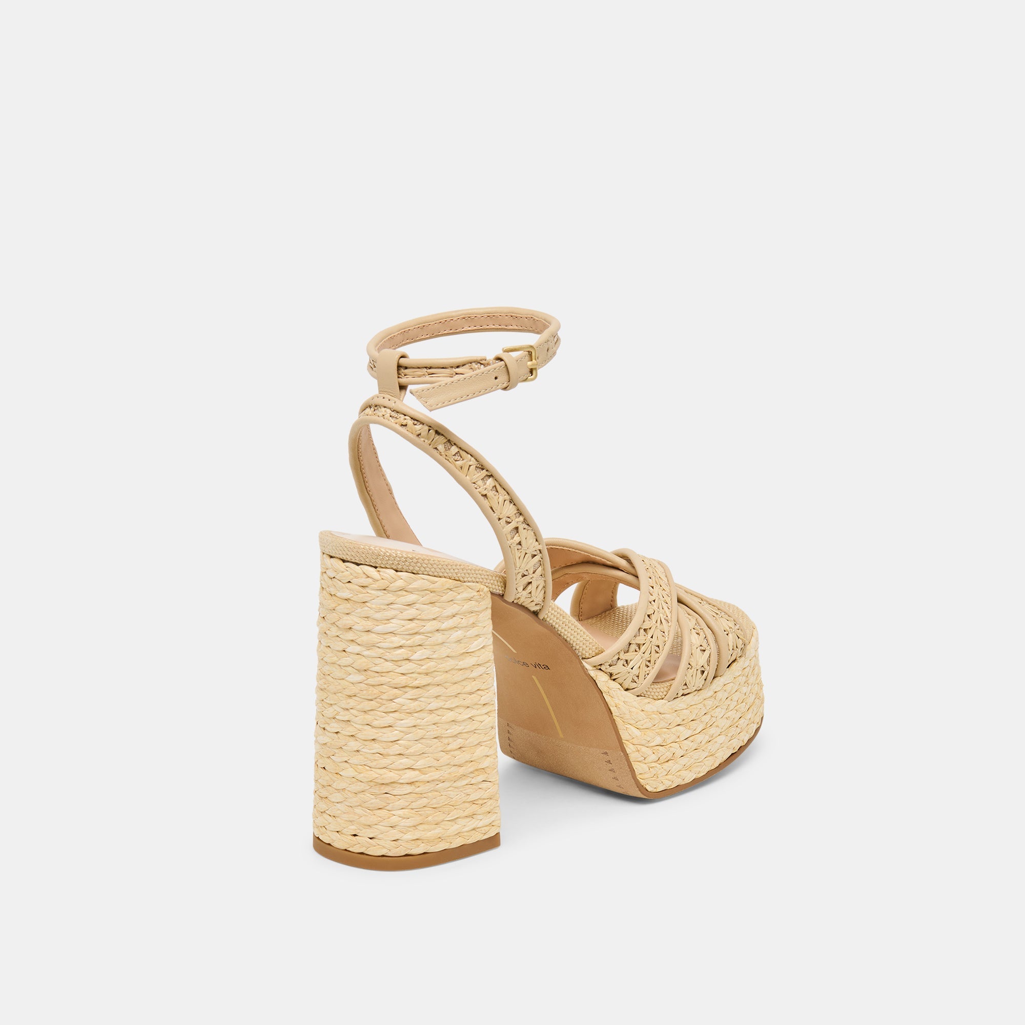 Danila Lt Natural Cross Hatch Raffia Heels / Dolce Vita