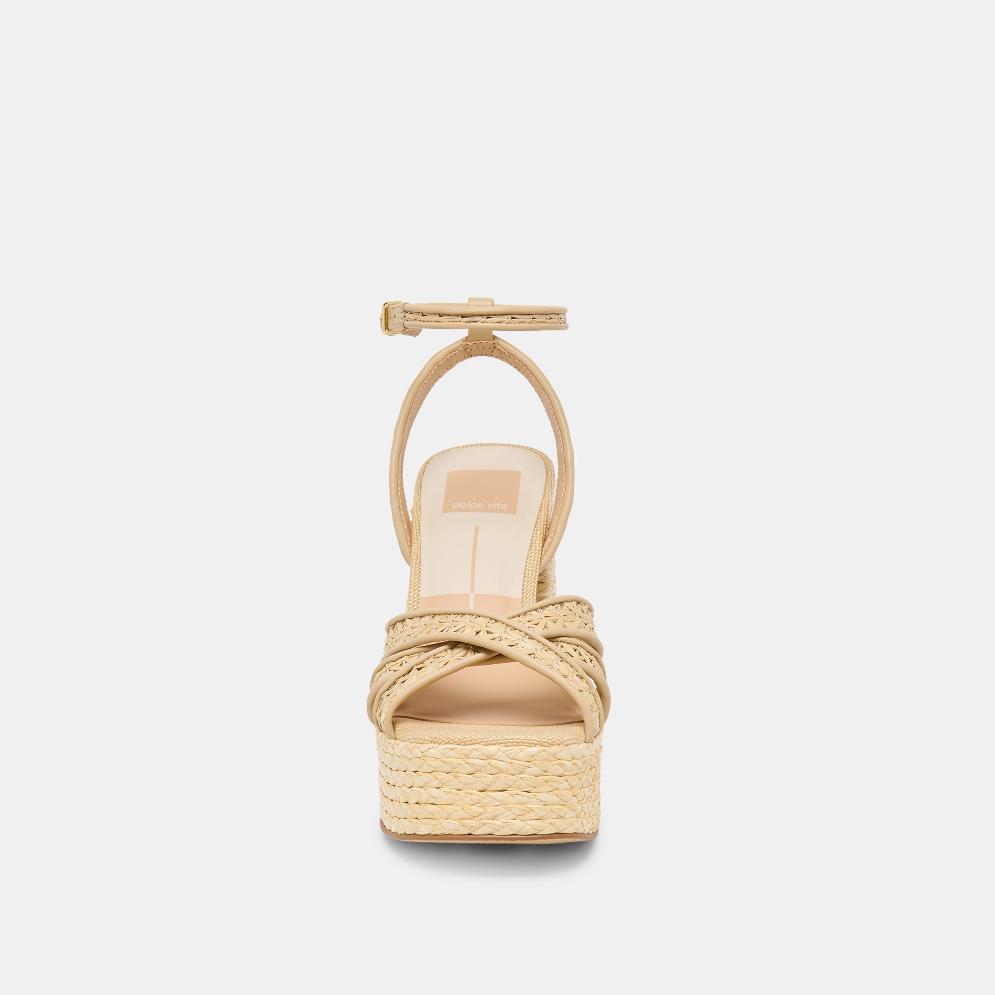 Danila Lt Natural Cross Hatch Raffia Heels / Dolce Vita