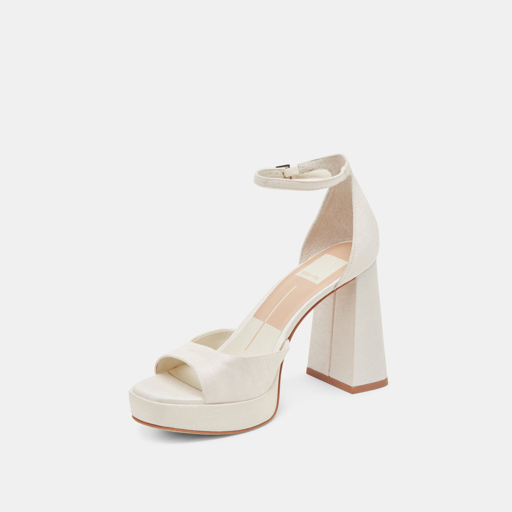 PANDRO WIDE HEELS WHITE SATIN
 – Dolce Vita / Dolce Vita