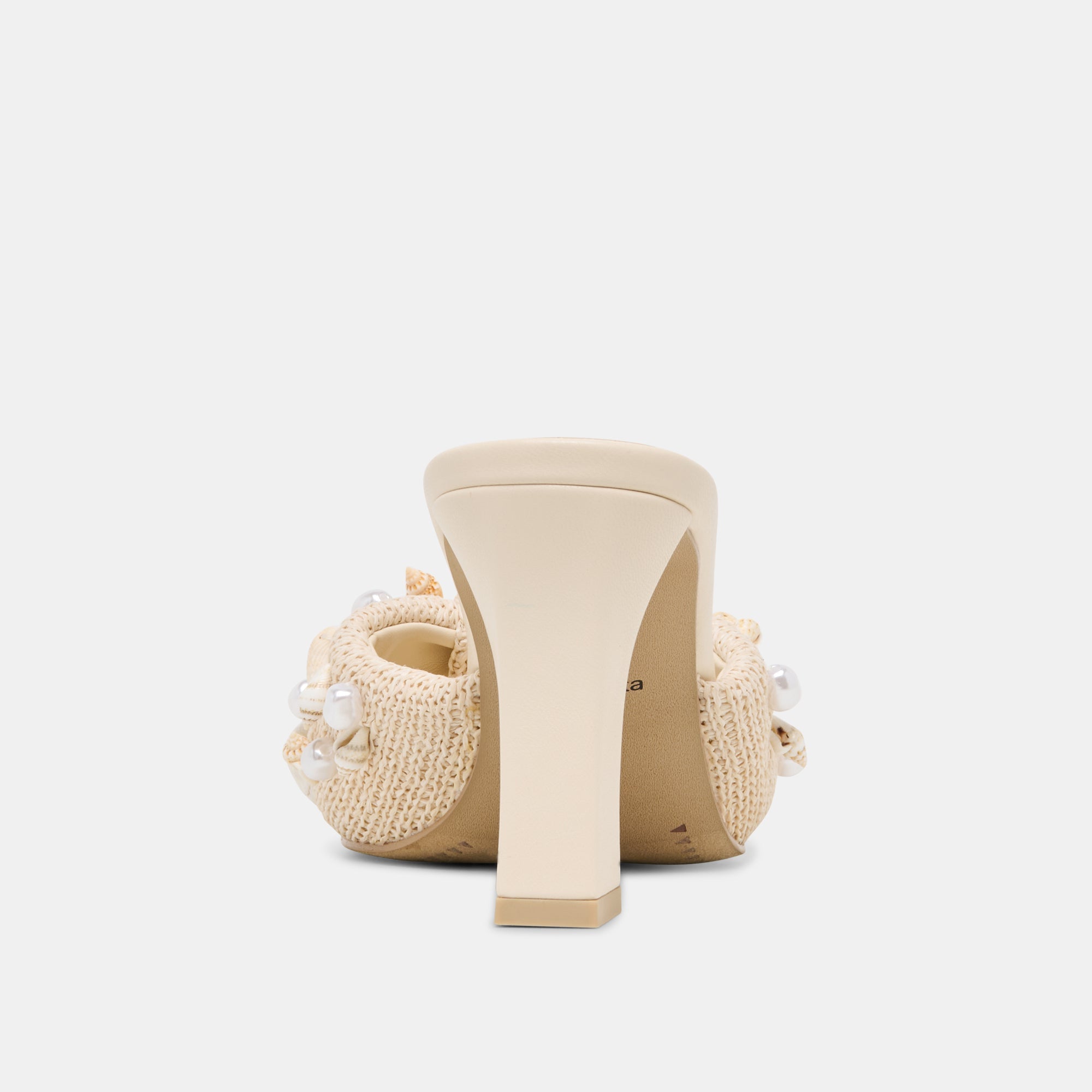 Tylah Oatmeal Beaded Raffia Heels / Dolce Vita