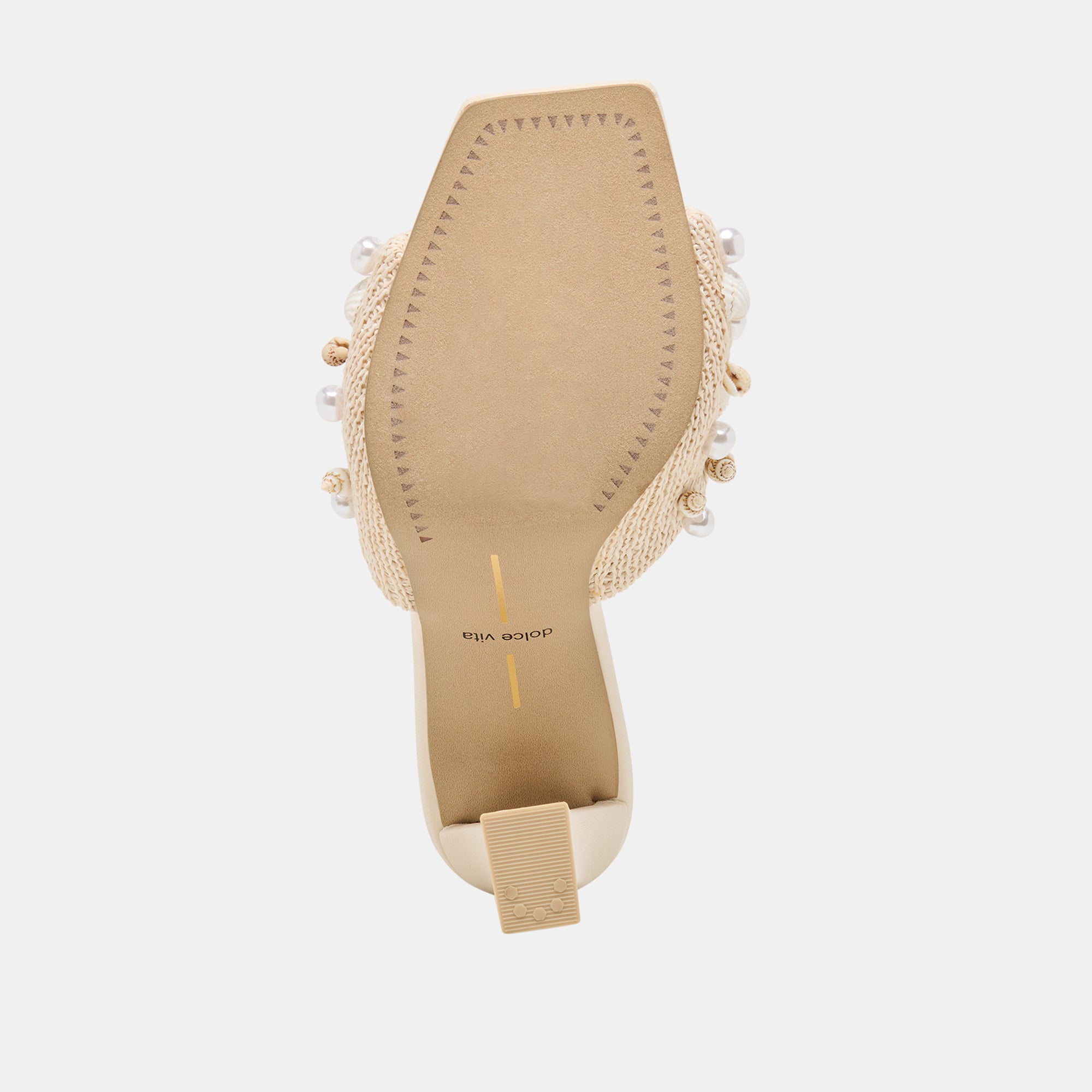 Tylah Oatmeal Beaded Raffia Heels / Dolce Vita