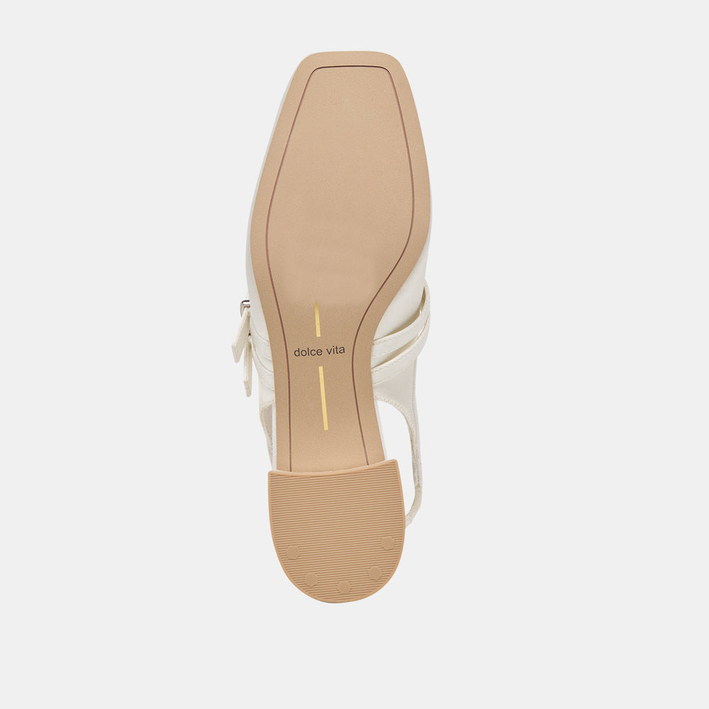 Loris True White Satin Heels / Dolce Vita