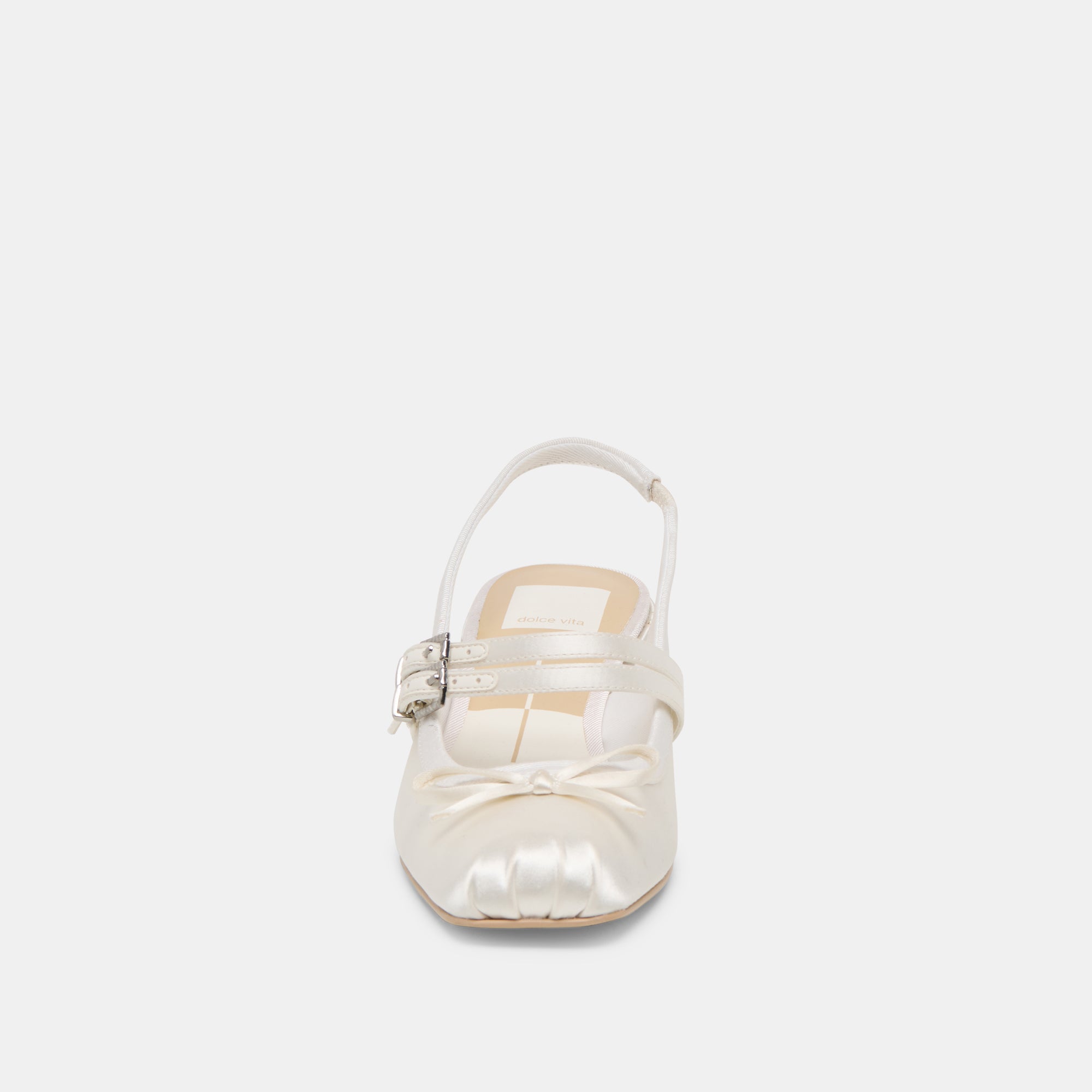 Loris True White Satin Heels / Dolce Vita