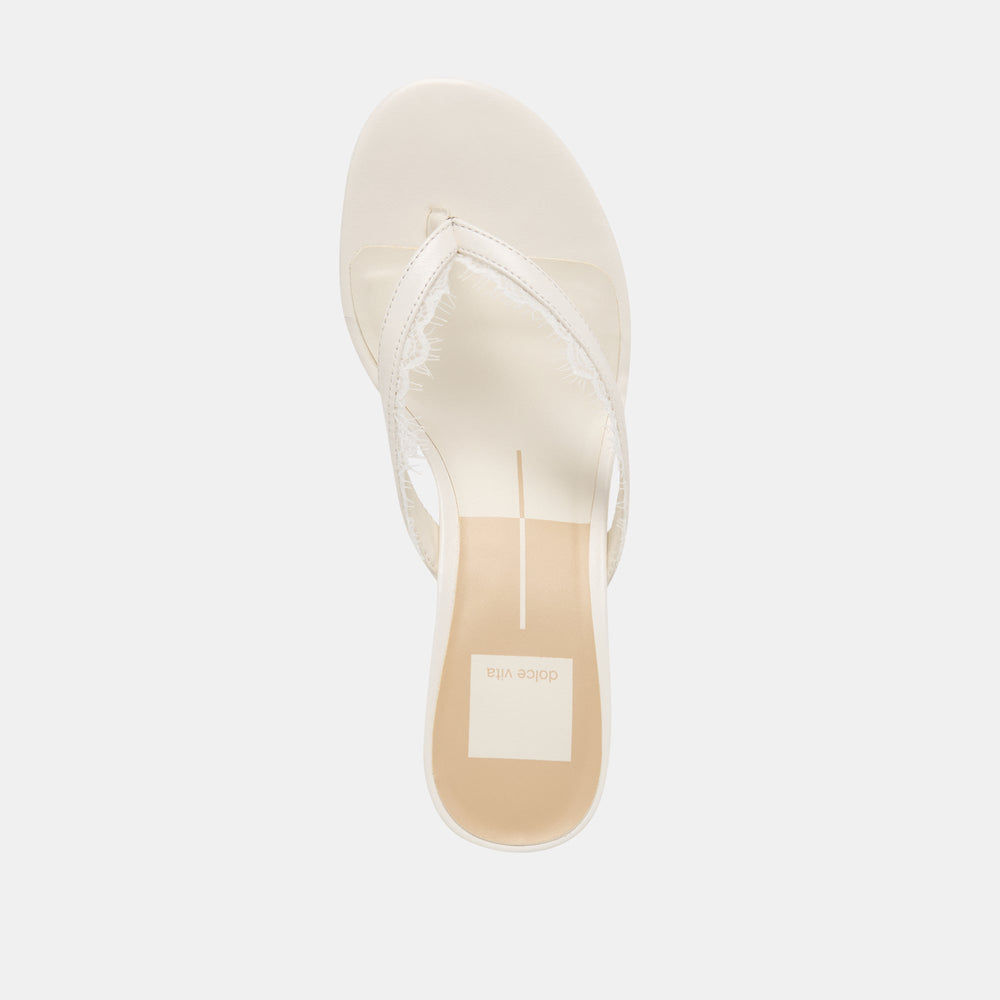 Daksie Lace True White Leather Heels / Dolce Vita