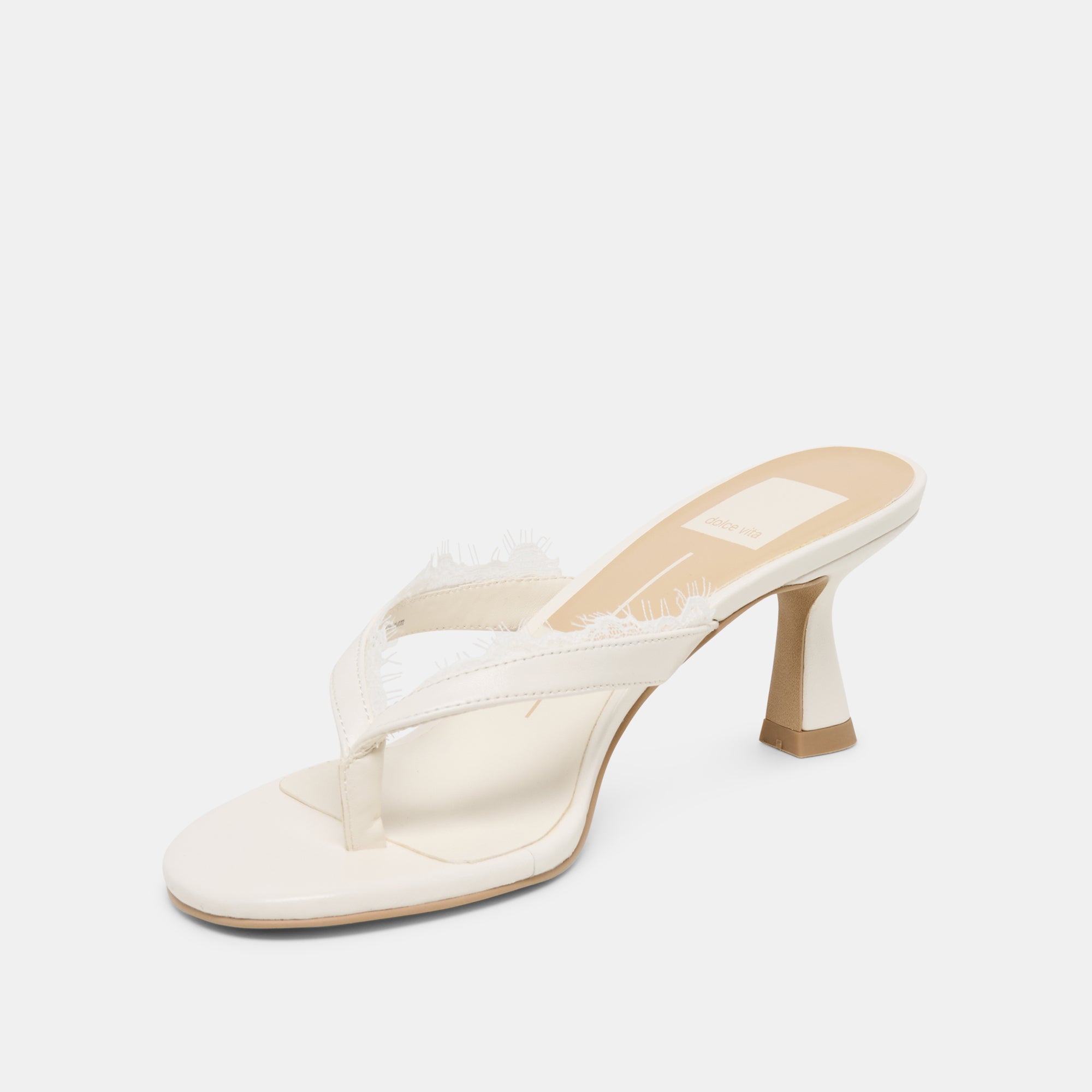 Daksie Lace True White Leather Heels / Dolce Vita
