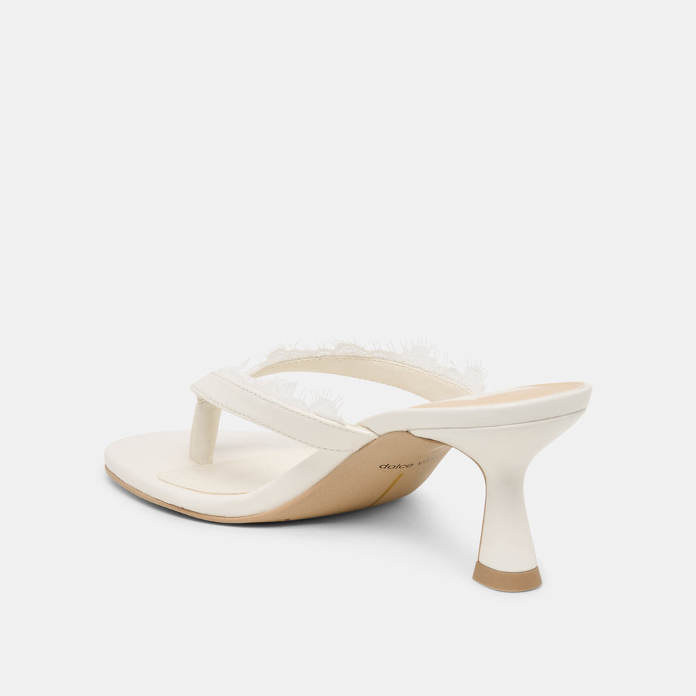 Daksie Lace True White Leather Heels / Dolce Vita