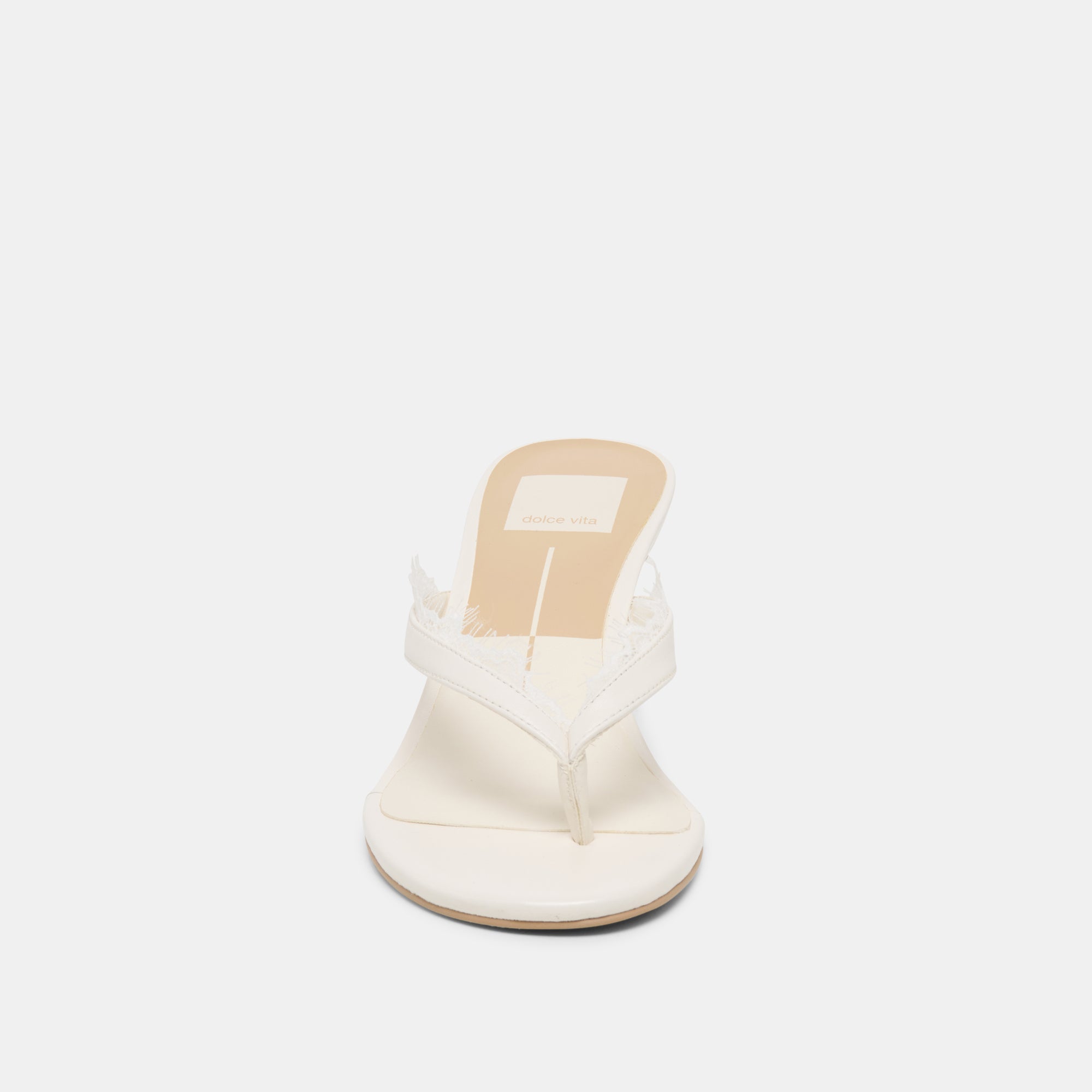 Daksie Lace True White Leather Heels / Dolce Vita