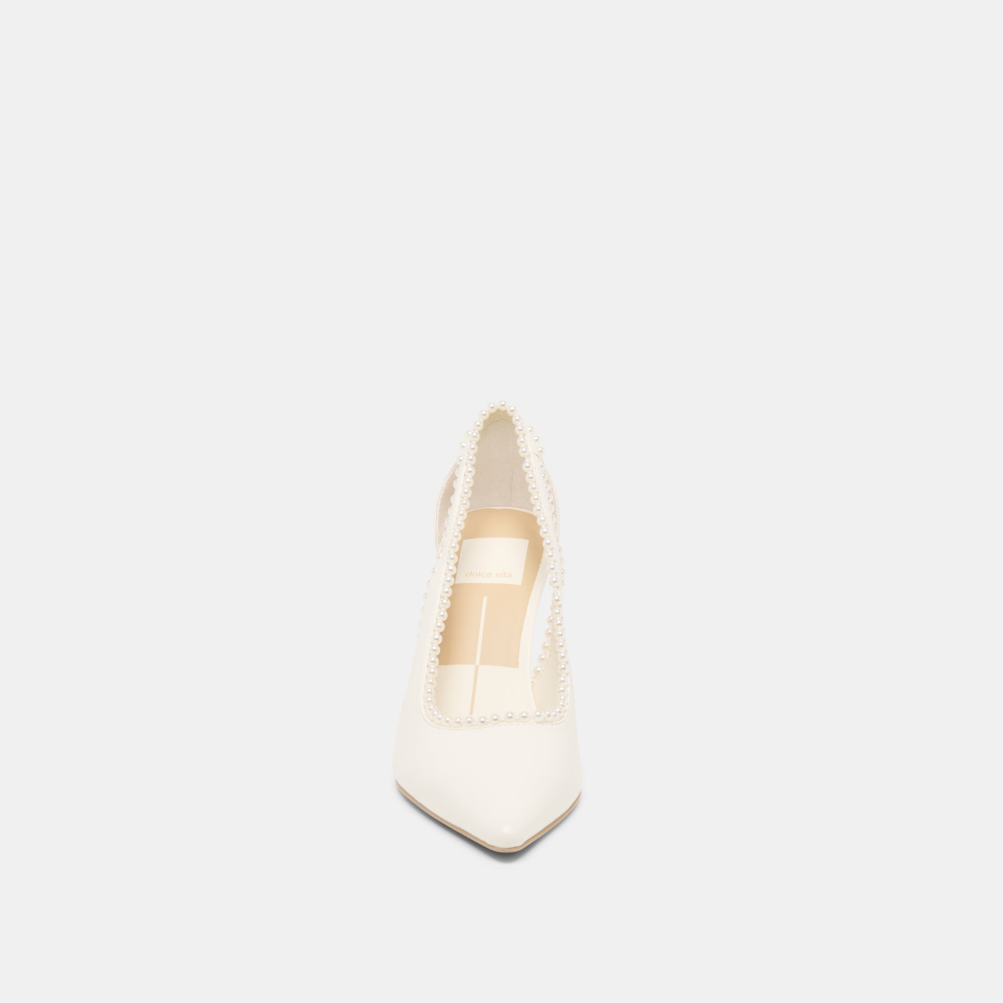 Kelson Pearl True White Leather Heels / Dolce Vita