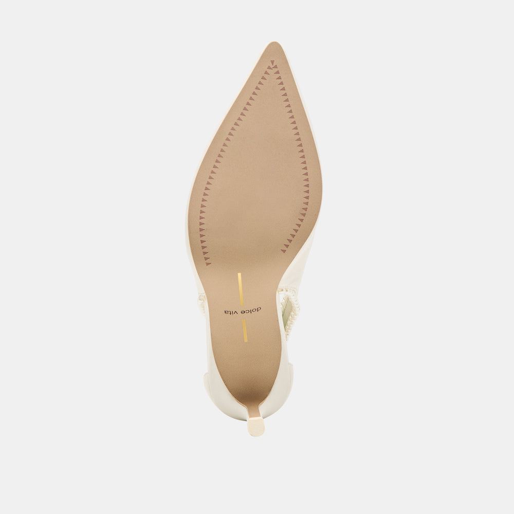 Kelson Pearl True White Leather Heels / Dolce Vita