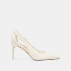 Kelson Pearl True White Leather Heels / Dolce Vita