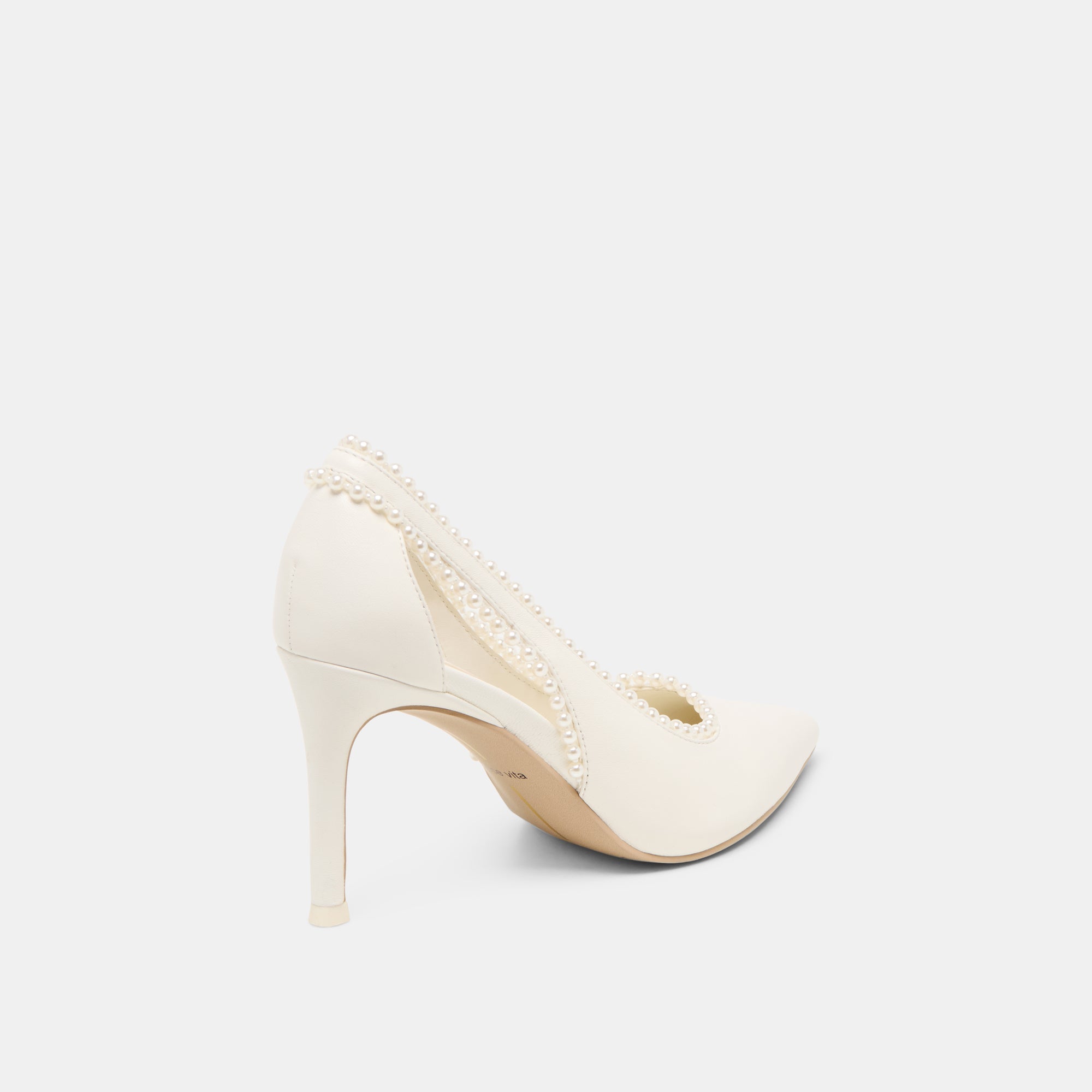 Kelson Pearl True White Leather Heels / Dolce Vita