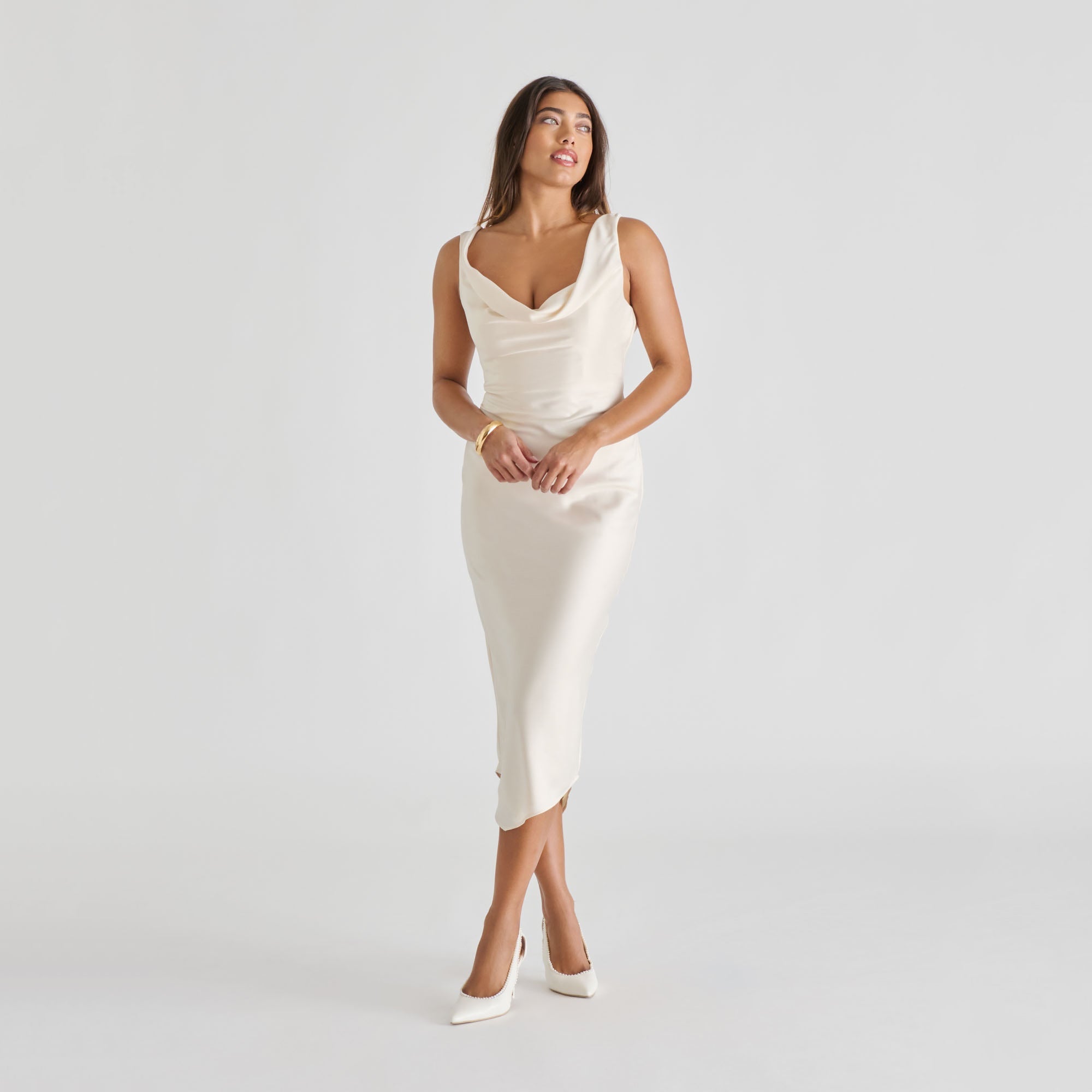 Kelson Pearl True White Leather Heels / Dolce Vita