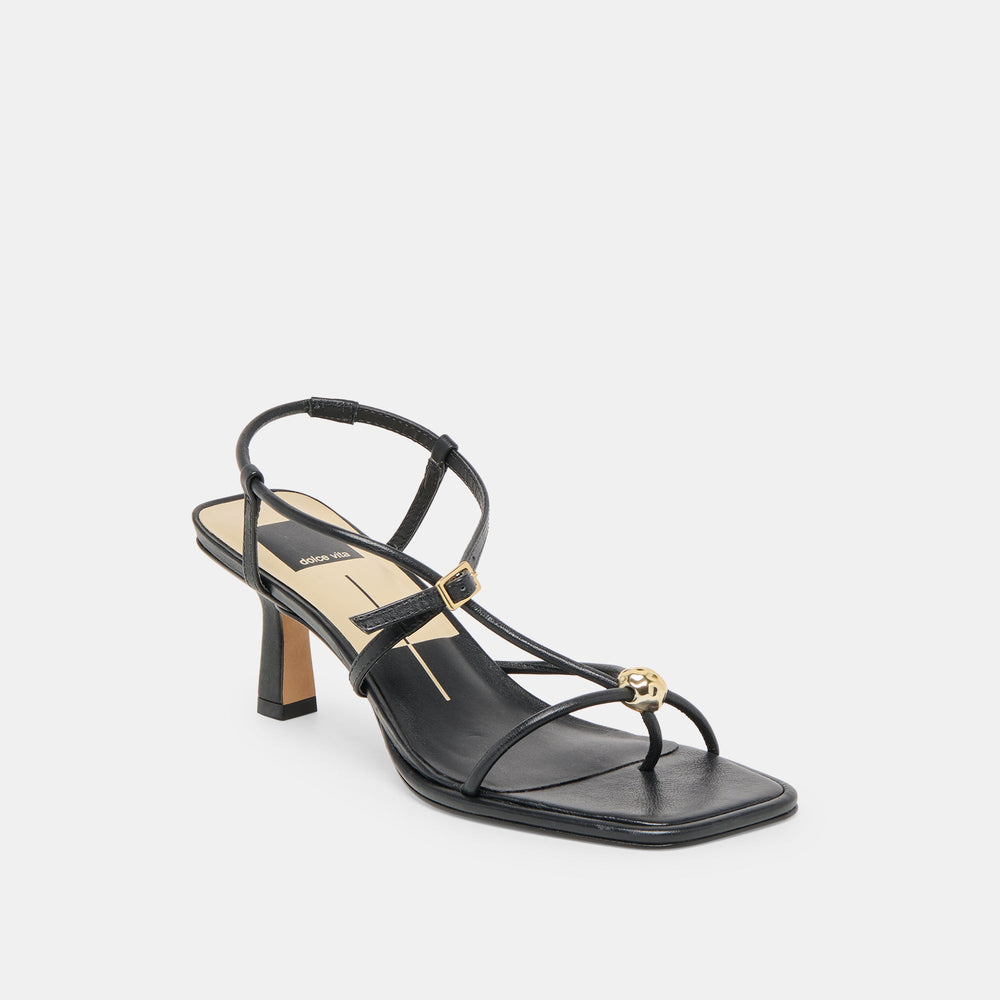 Mylee Black Leather Heels / Dolce Vita