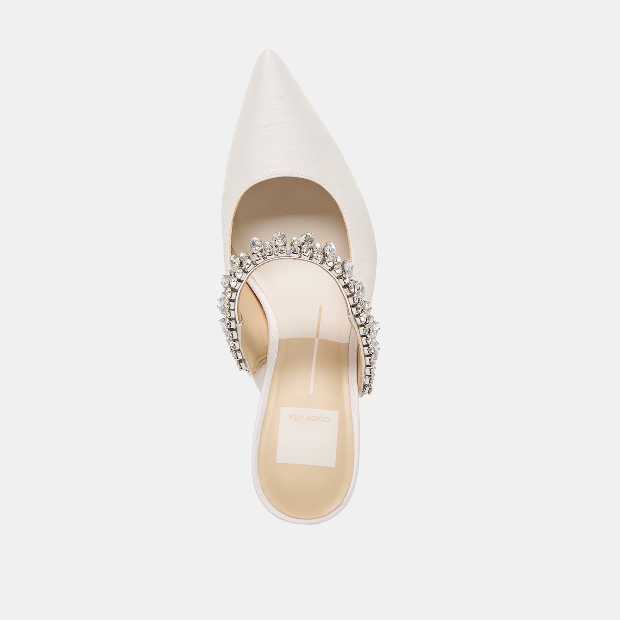 Keli Crystal White Satin Heels / Dolce Vita