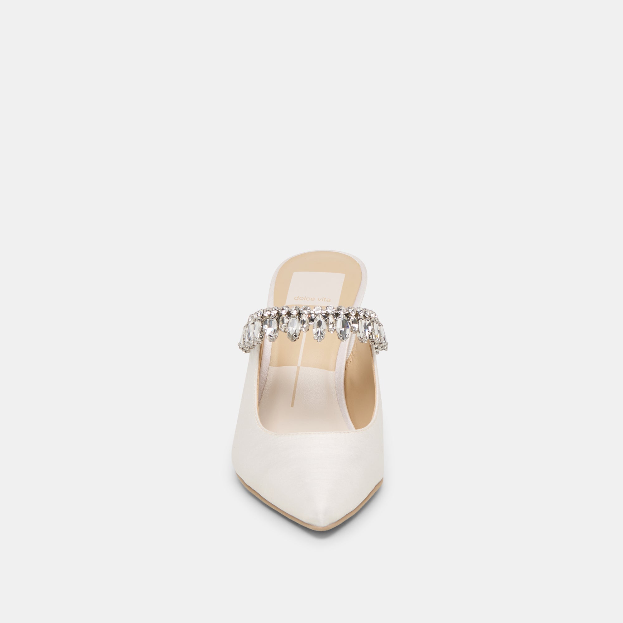 Keli Crystal White Satin Heels / Dolce Vita