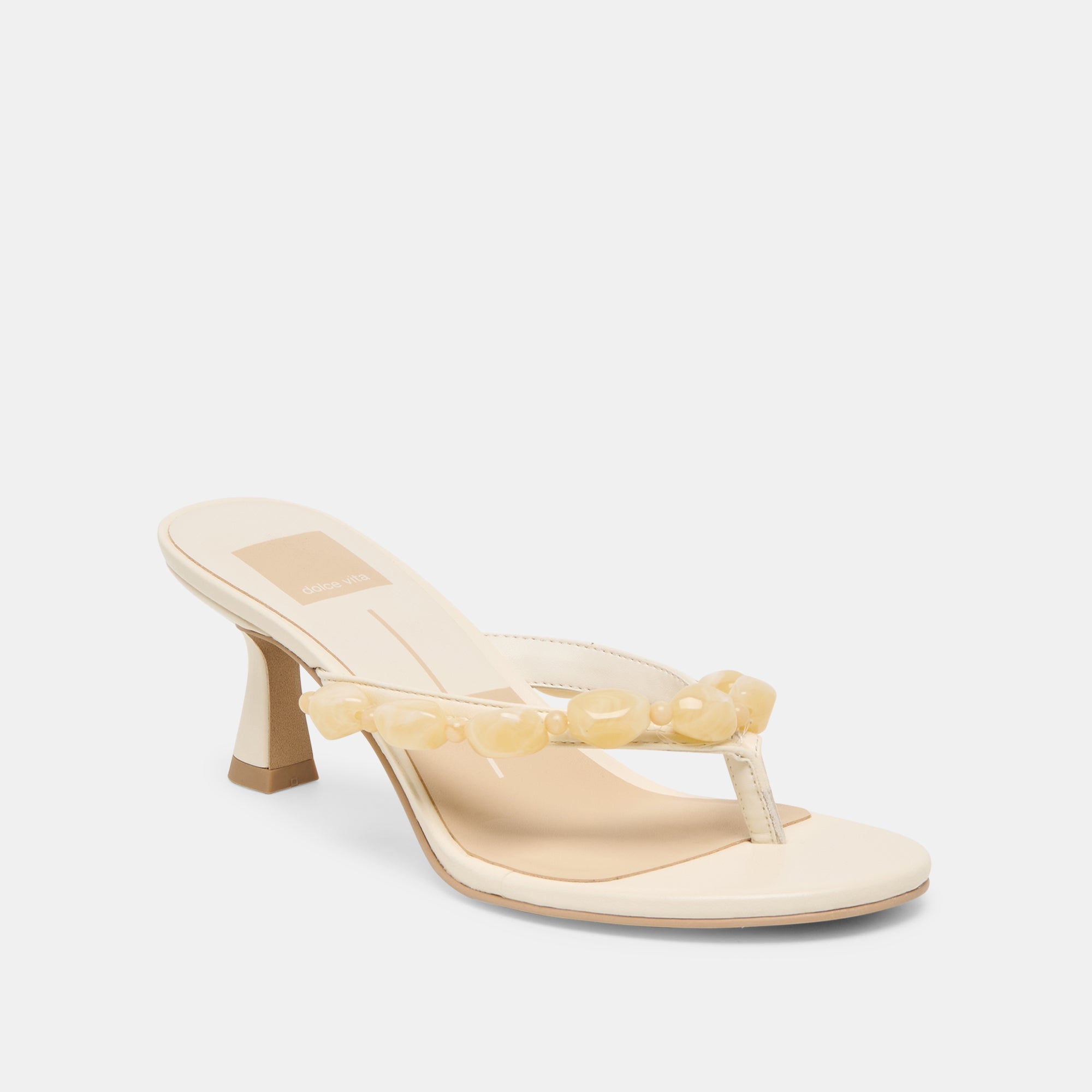 Daksie Off White Leather Heels / Dolce Vita